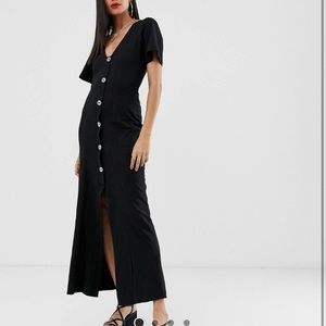 Black Button Down Maxi Dress